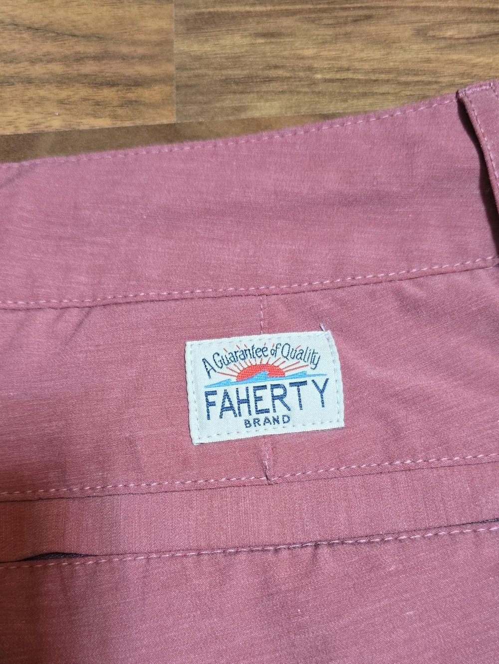 Faherty All Day Shorts 7" Inseam Hybrid Shorts MSC0013 - Rosey Red - Picture 5 of 10